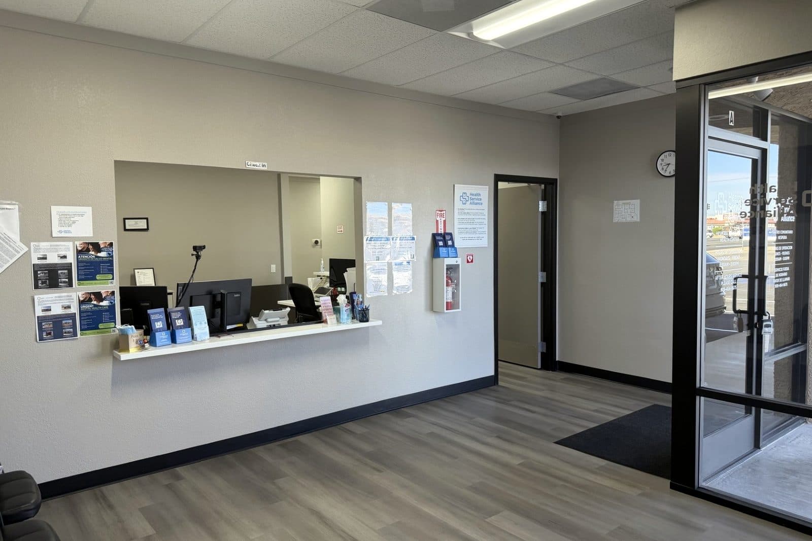 The front desk inside the Hesperia center