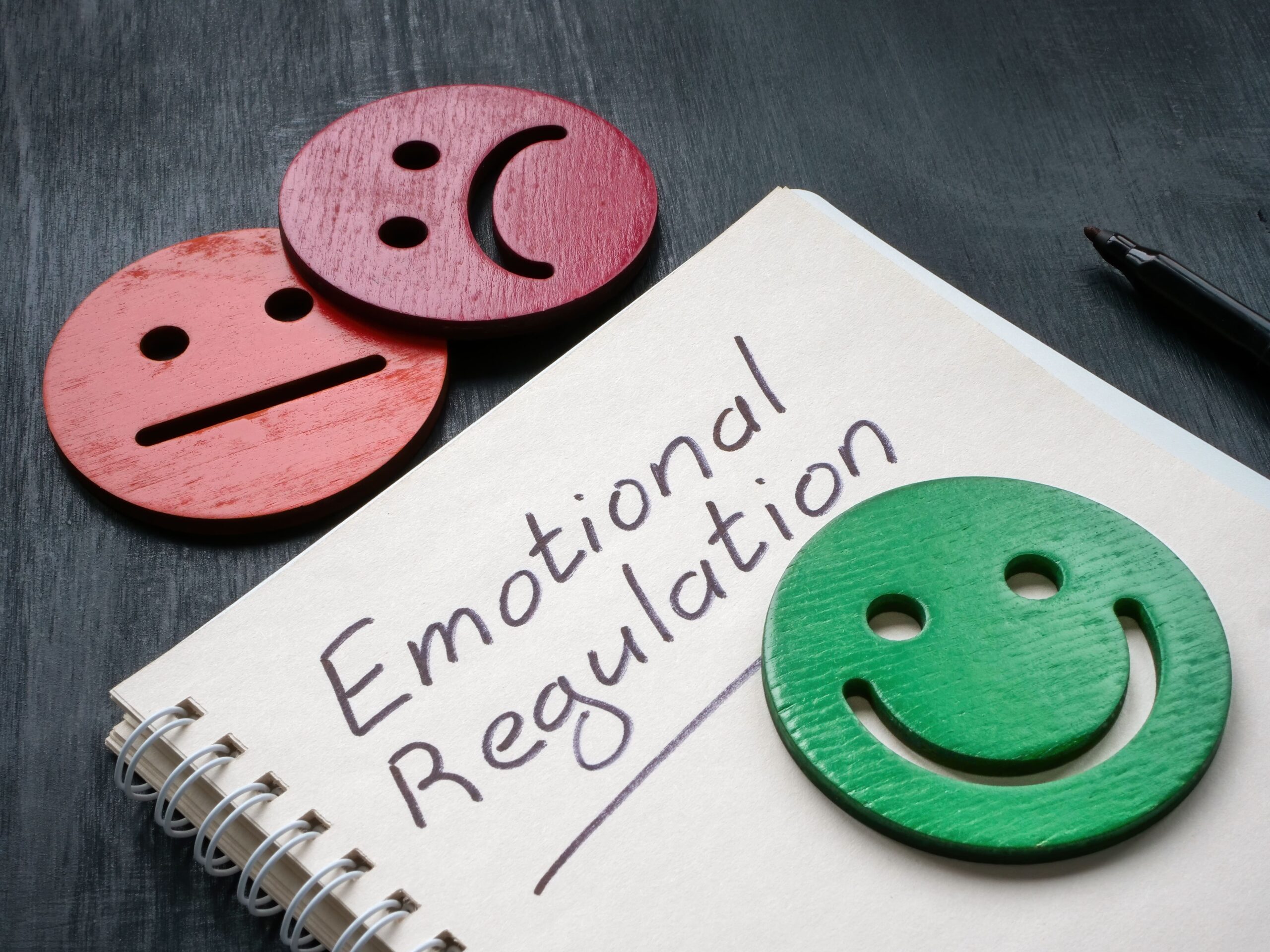 emotional regulation written on a notepad