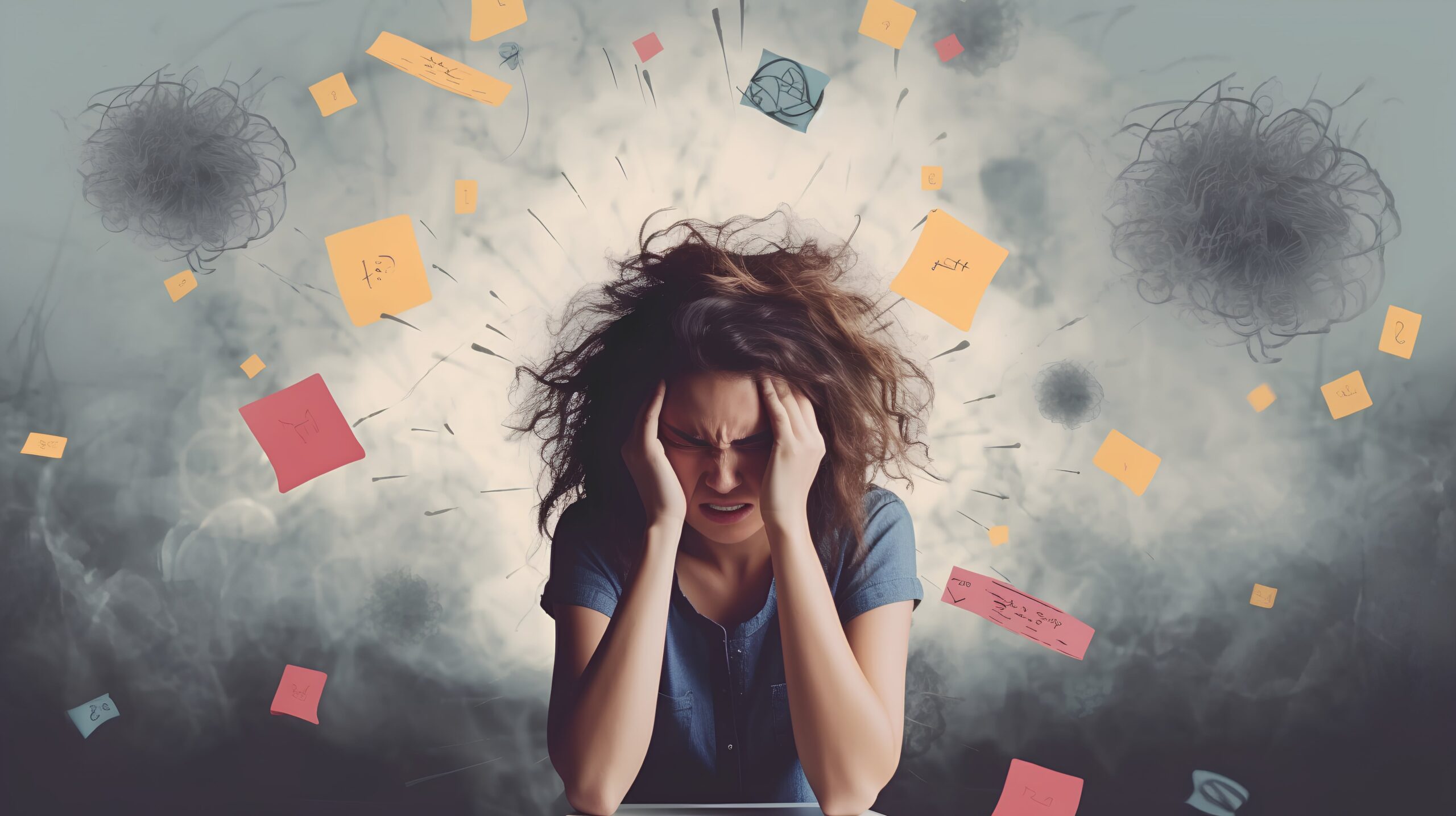 anxious woman with intrusive thoughts